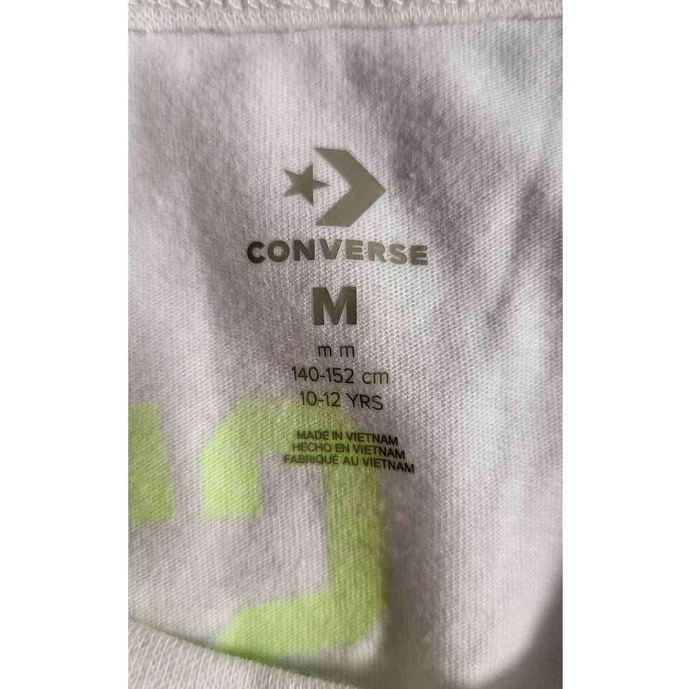 Converse All Star Tank Top Sleeveless Graphic White Neon Green Youth Size M - Picture 6 of 6